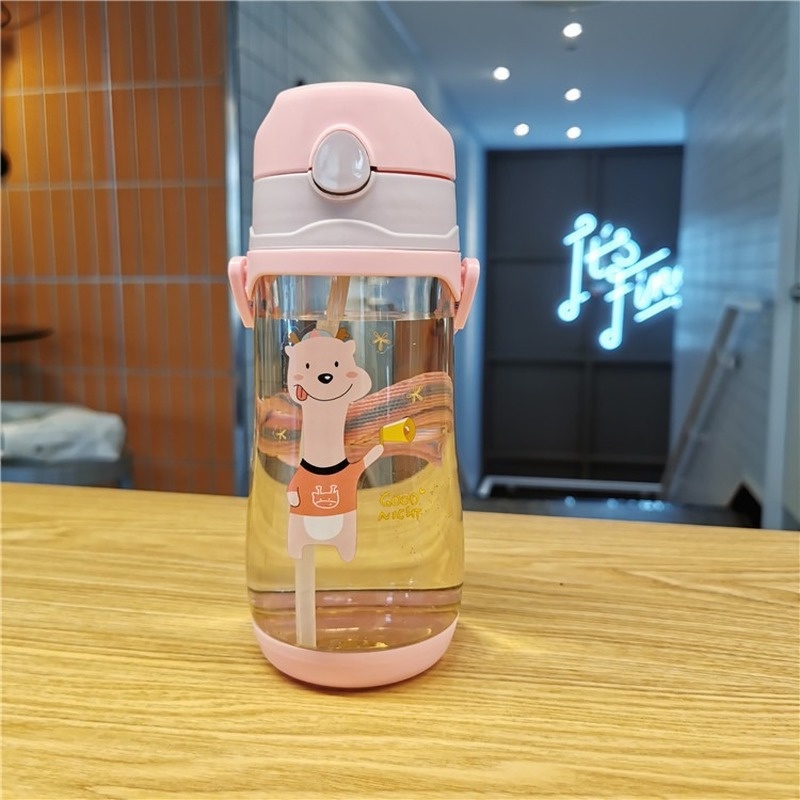 Mới Bình Nước Có Ống Hút Hình Hươu Cao Cổ 480MLMY0181