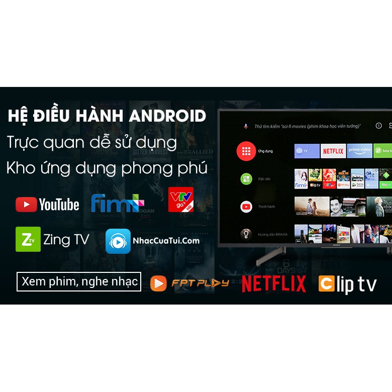 Tivi SONY 49 inch 4K Smart Tivi màu đen KD-49X8000G (vận chuyển miễn phí khu vực thành phố Hà Nội ) | BigBuy360 - bigbuy360.vn