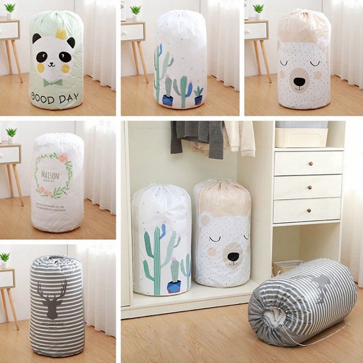 Túi đựng chăn màn hình tròn gấp gọn chống thấm - Kute