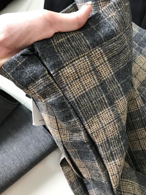 Chân váy xếp ly dạ kẻ