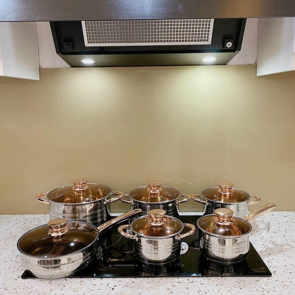 BỘ NỒI 6 MÓN VUNG KÍNH CHEF & CHEF