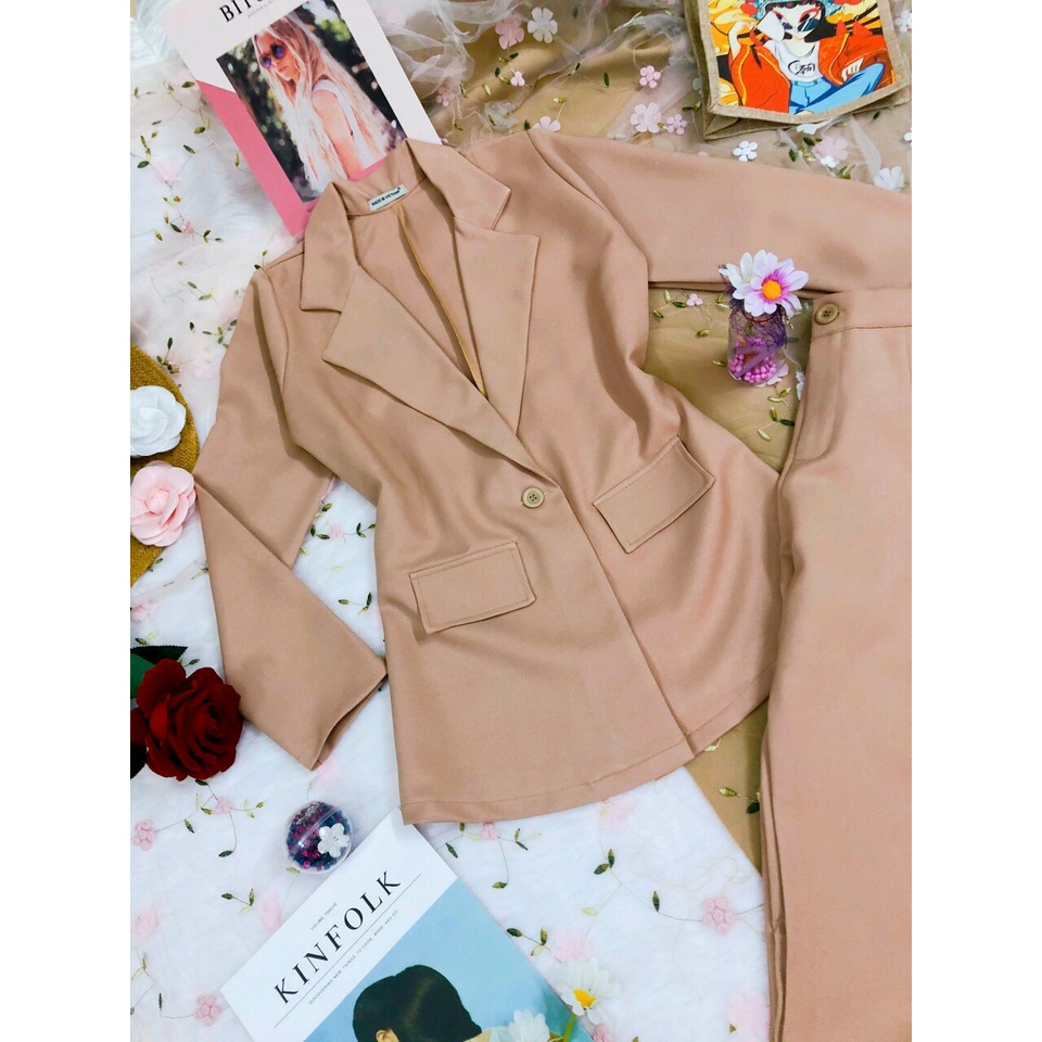 Sét vest nữ đồ công sở gồm áo vest kèm quần dài sang trọng cá tính lịch sự Kawaii Mise