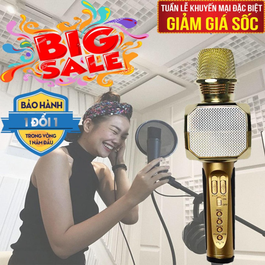 Micro Không Dây Có Loa Và Bluetooth.Micro Kèm Loa Bluetooth Karaoke Sd-10 (Model 2022) Chất Lượng,Thỏa Thích Hát