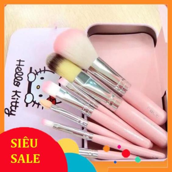 Bộ Cọ Makeup Hello Kitty Hộp Thiếc Mini Siêu Tiện Lợi Mùi Beauty