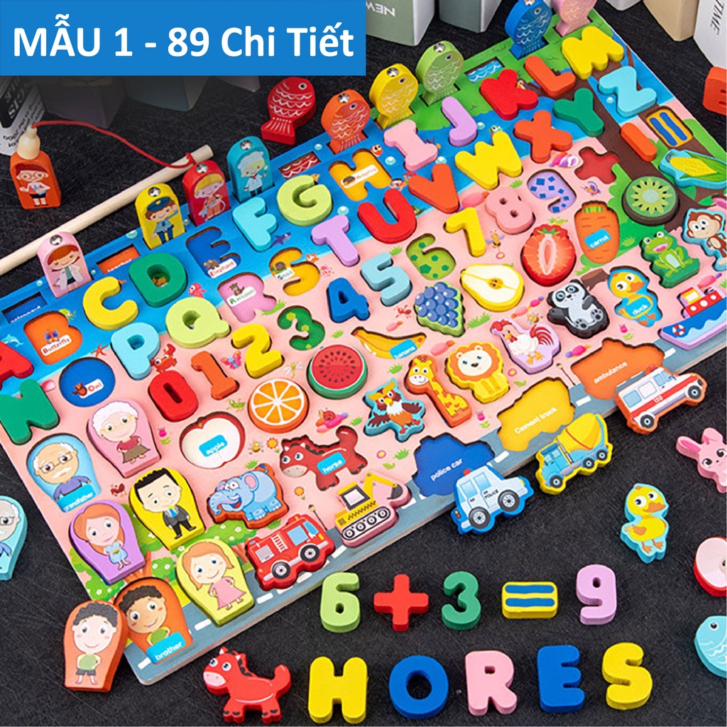 Bộ đồ chơi câu cá và học chữ số thông minh  Đồ Chơi Gỗ Cao Cấp Bapkids 89 chi tiết