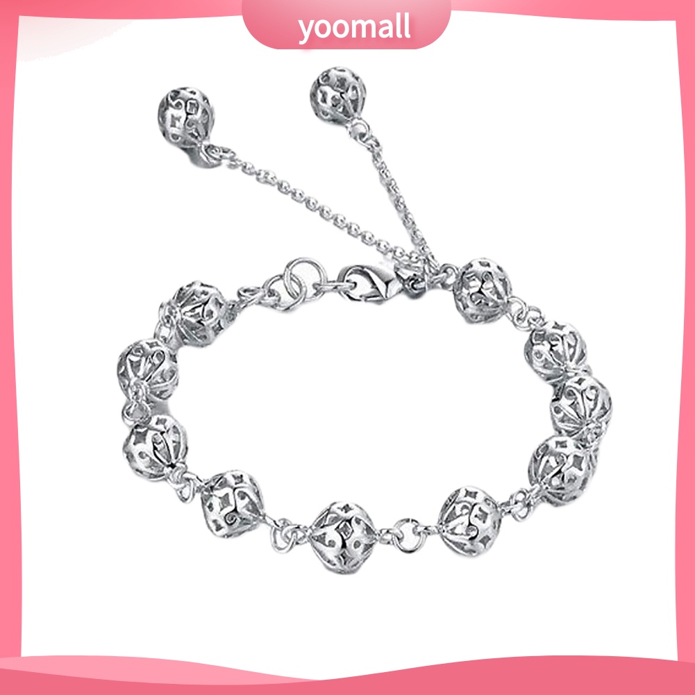 Vòng Tay Đính Quả Cầu Rỗng Màu Trơn Thời Trang Cho Nữ