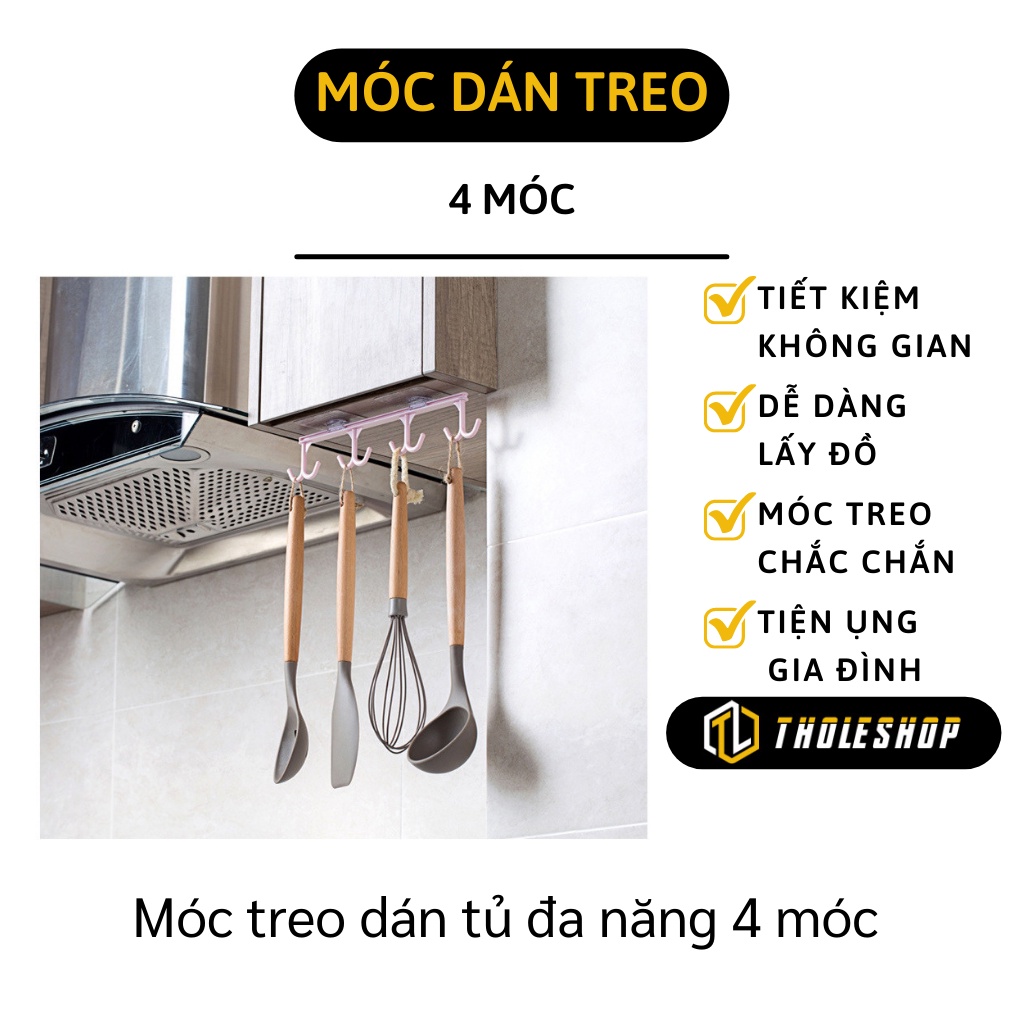 Móc Treo Nhà Bếp - Thanh Treo Ngược Dán Trần, Kệ Tủ, Móc Thìa, Vá, Cà Vạt 8934