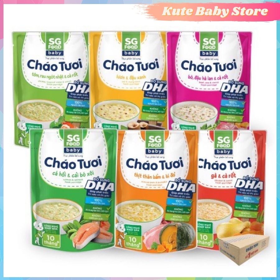 Cháo tươi Sài gòn Food Baby 240 Cho Bé từ 10 Tháng 6 vị