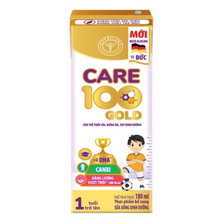 Thùng sữa nước Nutricare Care 100 Gold (180ml x 48 hộp) - cho trẻ thấp còi biếng ăn suy dinh dưỡng