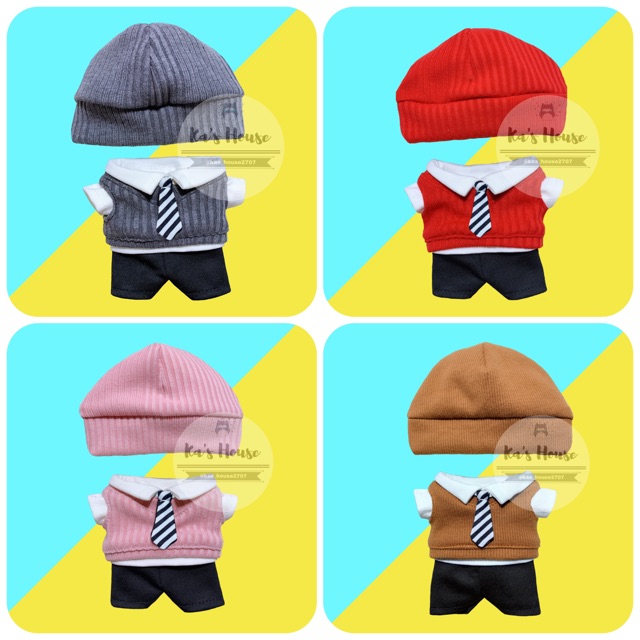 {20cm} Có sẵn - Set quần áo beanie, outfit doll, outfit cho doll