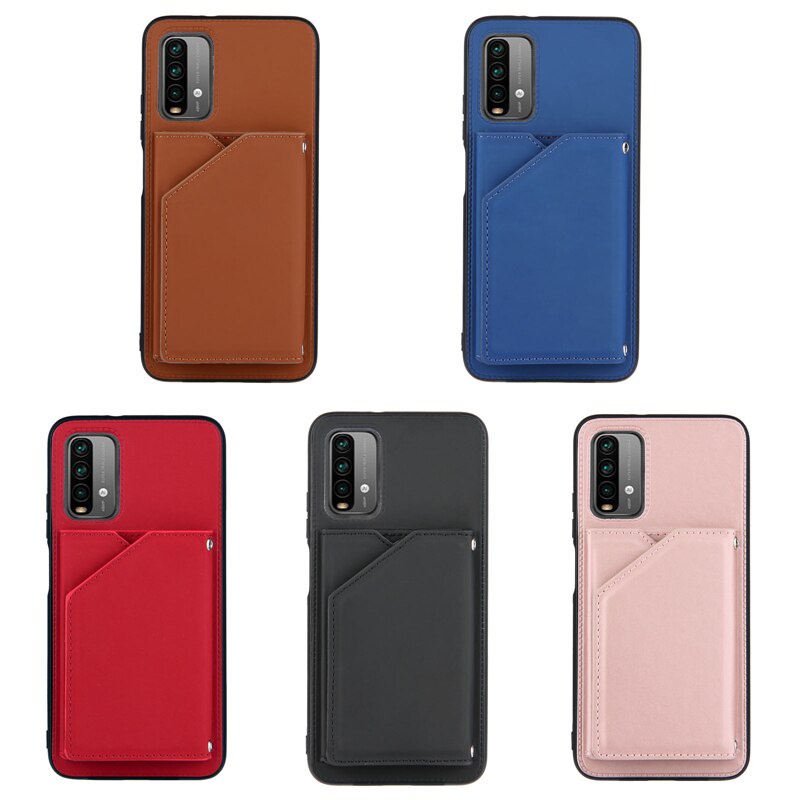 Ốp Điện Thoại Da Có Ngăn Đựng Thẻ Chống Sốc Cho Redmi 9t T9 Power 2021 Xiaomi Redmi Note 10 Pro Max Redmi 9t Note 10 5g Funda
