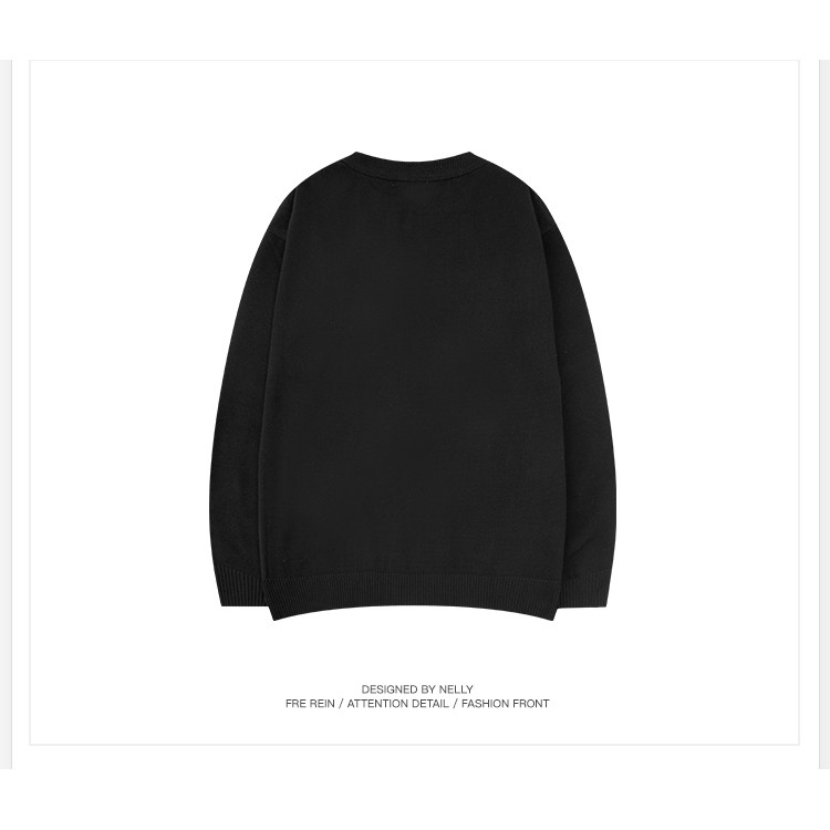 Áo len Nelly Heybig trơn màu đen
