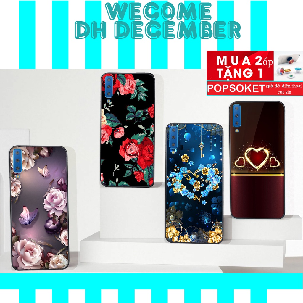 HOT SALE OFF ( 2 ỐP TẶNG 1 POP) Ốp lưng Samsung Galaxy A7 2018 in hình hoa tinh tế , mới mẻ DH DECEMBER
