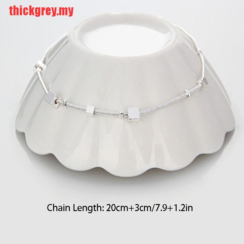 Lắc Chân Mạ Bạc 925 Đính Khối Lập Phương Xinh Xắn | BigBuy360 - bigbuy360.vn