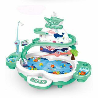 Đồ chơi 2in1: cầu trượt- hồ câu cá heo peppa vui nhộn . .