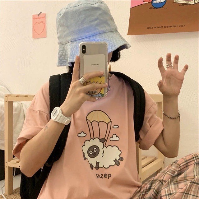 Áo phông form rộng tay lỡ unisex - Sheep - Sỉ số lượng lớn
