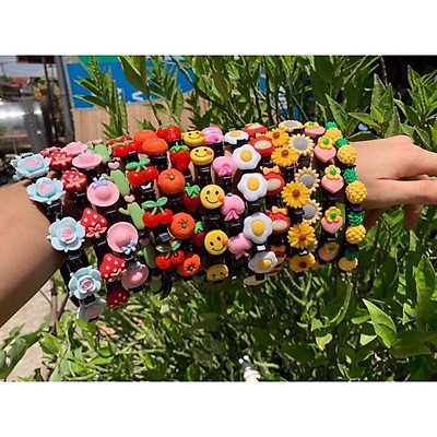 Bờm Kẹp Tóc Hàn Quốc Cho Bé Gái Có Đính Hoa Quả Siêu Cute (8 kẹp) Hot Nhất