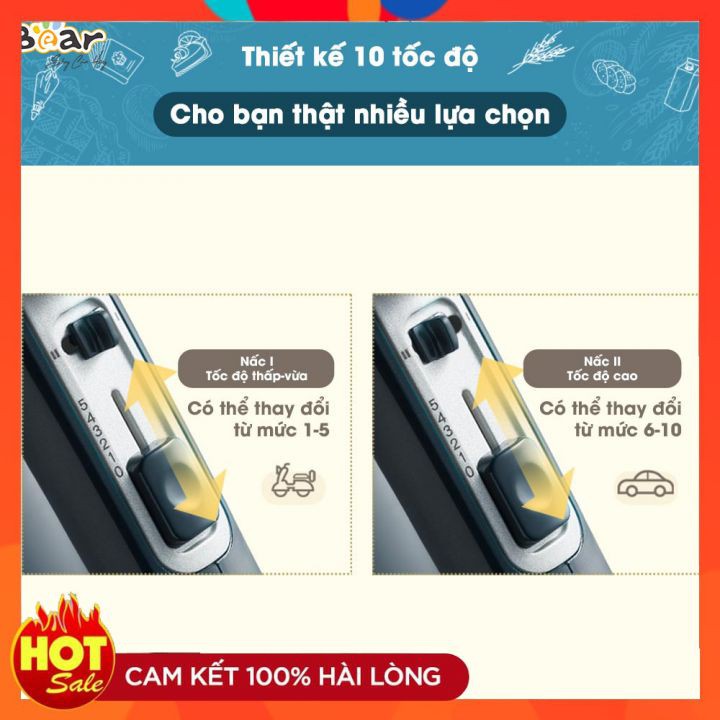 Máy Đánh Trứng, Đánh Kem Mini, Trộn Bột Bear HM-B01V1, Đánh Kem Trứng, Trộn Bột Đa Năng, Bảo Hành 18 Tháng