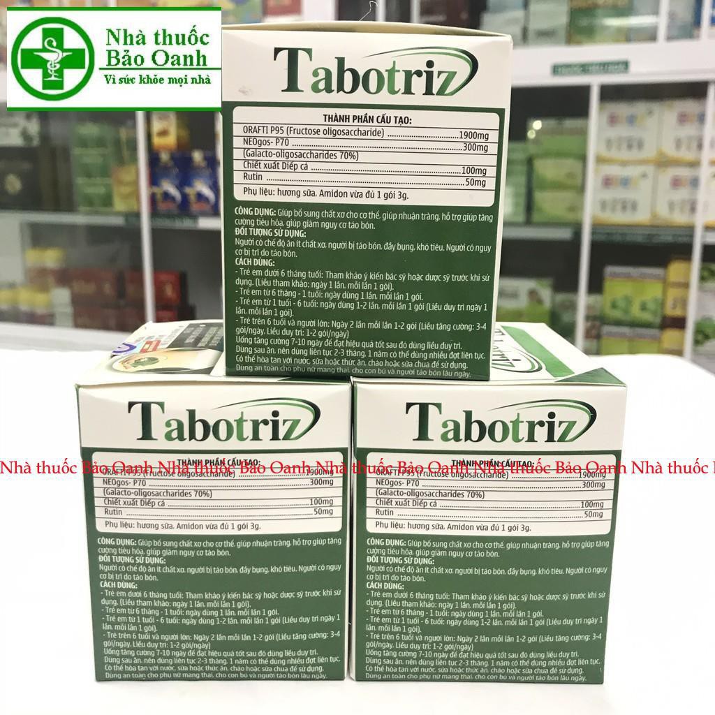 Chất xơ Tabotriz dùng được an toàn cho bà bầu, trẻ em trên 6 tháng- cho người bị trĩ, táo bón- hộp 20 gói | Thế Giới Skin Care