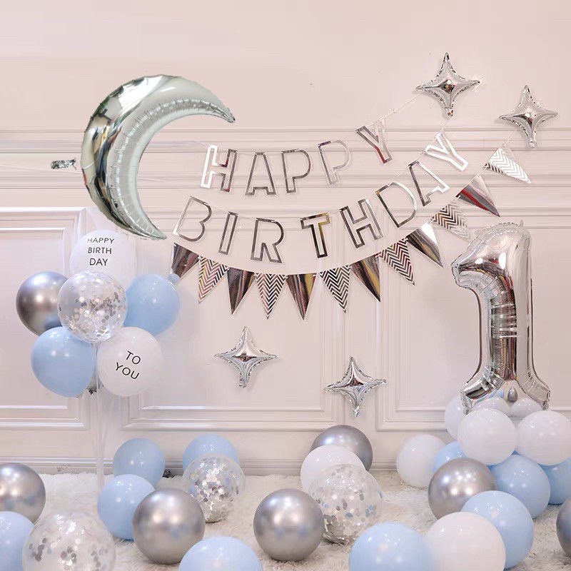 Bóng trang trí sinh nhật,[FREESHIP] Kèm Dây Đèn Fairy 3m