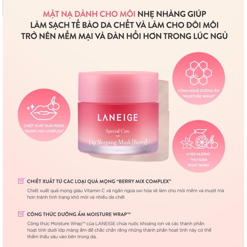 Mặt Nạ Ngủ Môi Laneige Hương Quả Mọng Lip Sleeping Mask [Berry] 20g