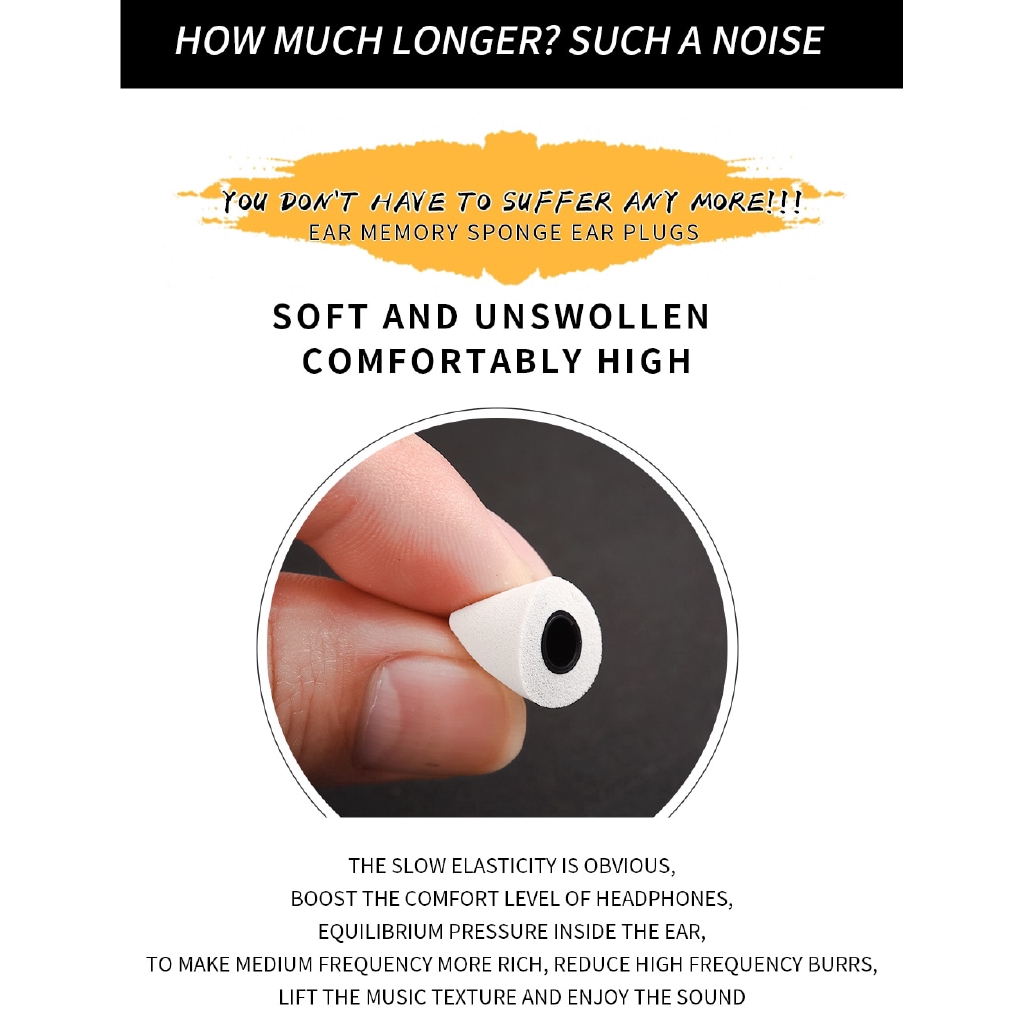 QKZ T400 Earphone Tips Memory Foam for All In Ear Earphone