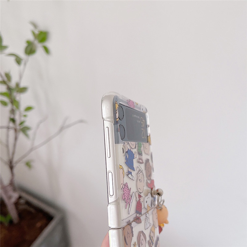 Ốp Điện Thoại Trong Suốt In Hoạt Hình Snoopy Cho Samsung Galaxy Z Flip 4 Z Flip 3 5G Z Flip 3 Zflip3