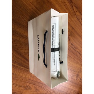 Áo phông nam polo Lacoste authentic có cổ màu trắng