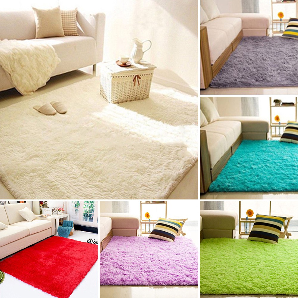 Thảm lông lót sàn nhà mềm mại chống trượt cho phòng khách / phòng ngủ