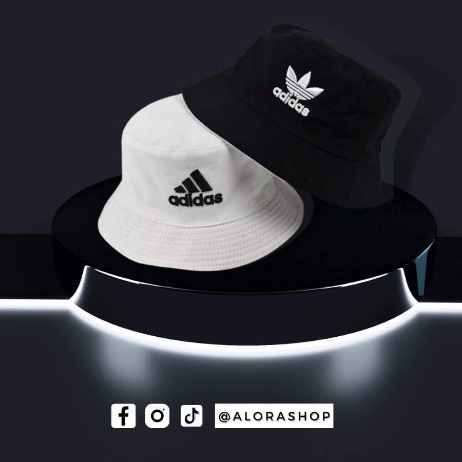 Mũ bucket hai mặt Adidas, Nike vành tròn, nón chất liệu cotton thoáng mát thời trang nữ Alora