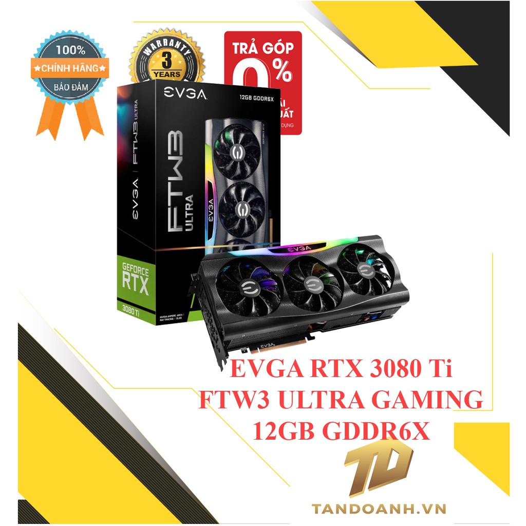 [Mã SKAMA07 giảm 8% đơn 250k]CARD MÀN HÌNH EVGA GeForce RTX™ 3080 Ti FTW3 ULTRA GAMING – 12GB GDDR6X