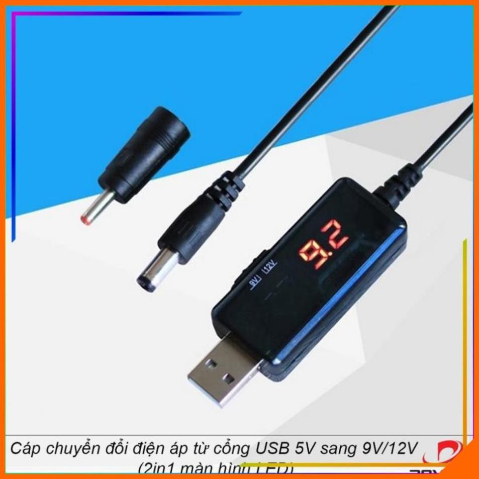 Cáp chuyển đổi điện áp từ cổng USB 5V sang 9V hoặc 12V màn hình LED