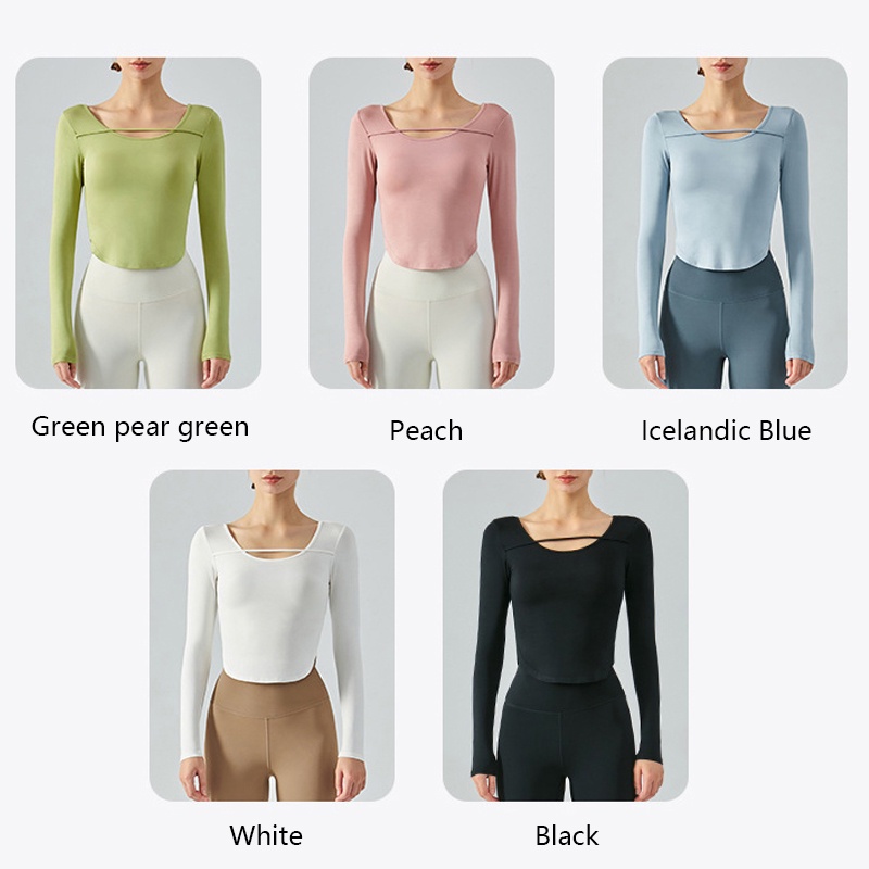 Lululemon Áo Thun Yoga Dài Tay Thoáng Khí Gợi Cảm dsl358