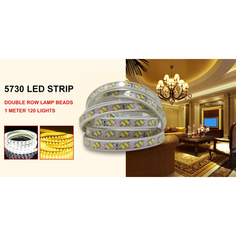 Dải đèn LED 120LED / M 5730 220V Ngoài trời trong nhà IP68 Đèn led chống nước SMD 5730 LED linh hoạt