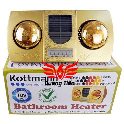 Đèn sưởi nhà tắm 2 bóng có thổi gió Kottmann K2B-HW-G