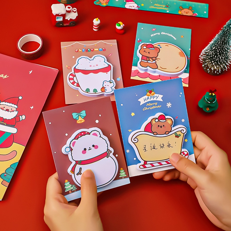 Giấy note ghi chú Noel Happy Merry Christmas 30 tờ - VPP Thỏ Hồng