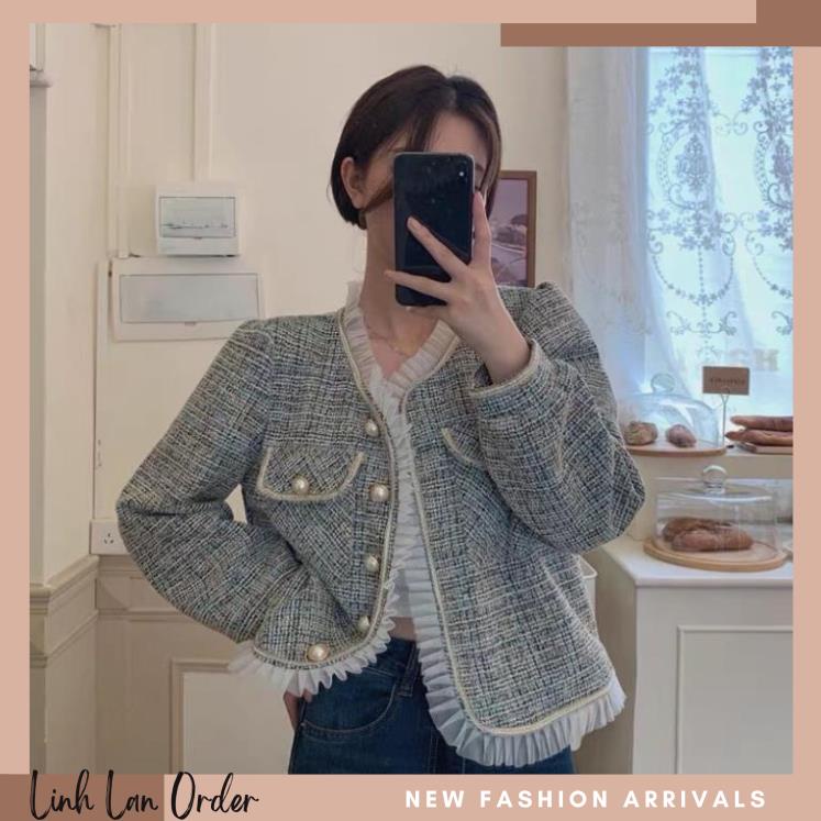 Áo dạ tweed /áo khoác mùa đông hàng quảng châu (LinhLan.ORDER)
