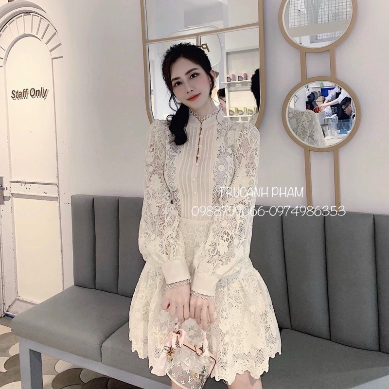 G11-đầm ren Nude xoè