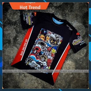 Giống ảnh - áo thun t-shirt racing đua xe máy cao cấp vn racing boy - áo thun chibi 3d đua xe rcb cao cấp