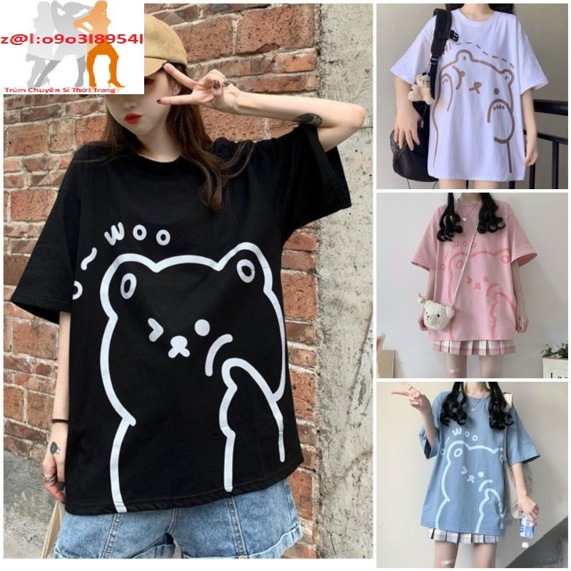 Áo thun unisex nam nữ đều mặc được |hình con gấu woo- Trùm Chuyên Sỉ Thời Trang