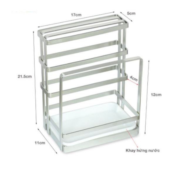 Kệ giao thớt inox 304 hàng đẹp có khay hứng nước Nanichino
