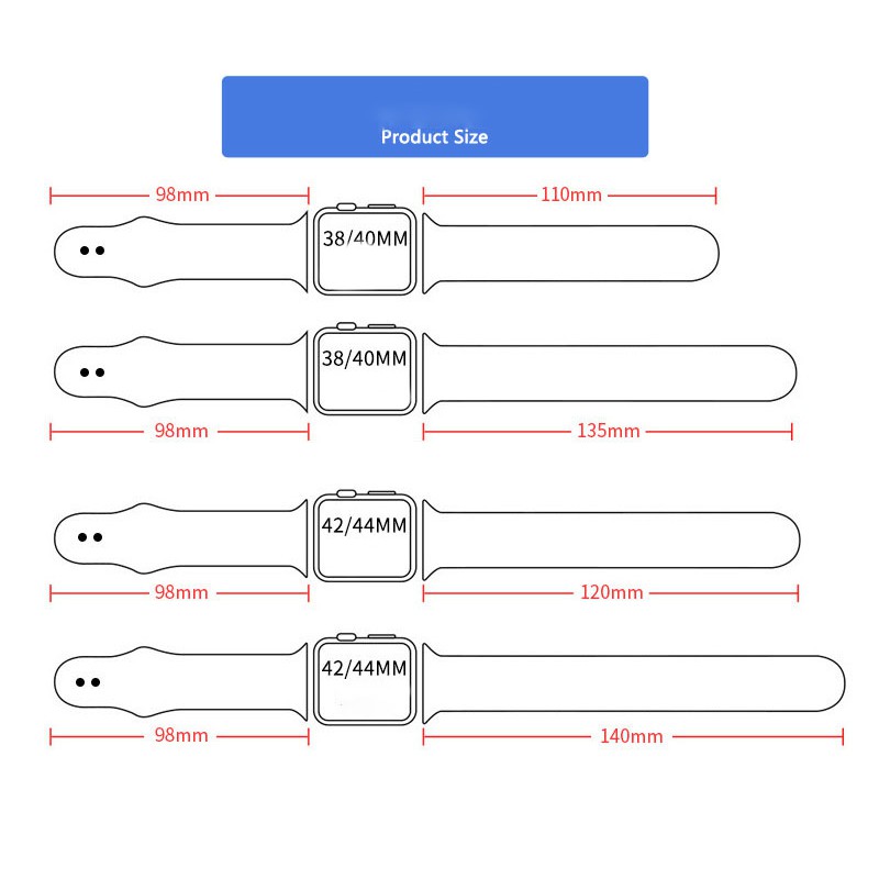 Dây Apple Watch Cao Su Chống Bẩn Sport Bands Cao Cấp Size 38/40 42/44