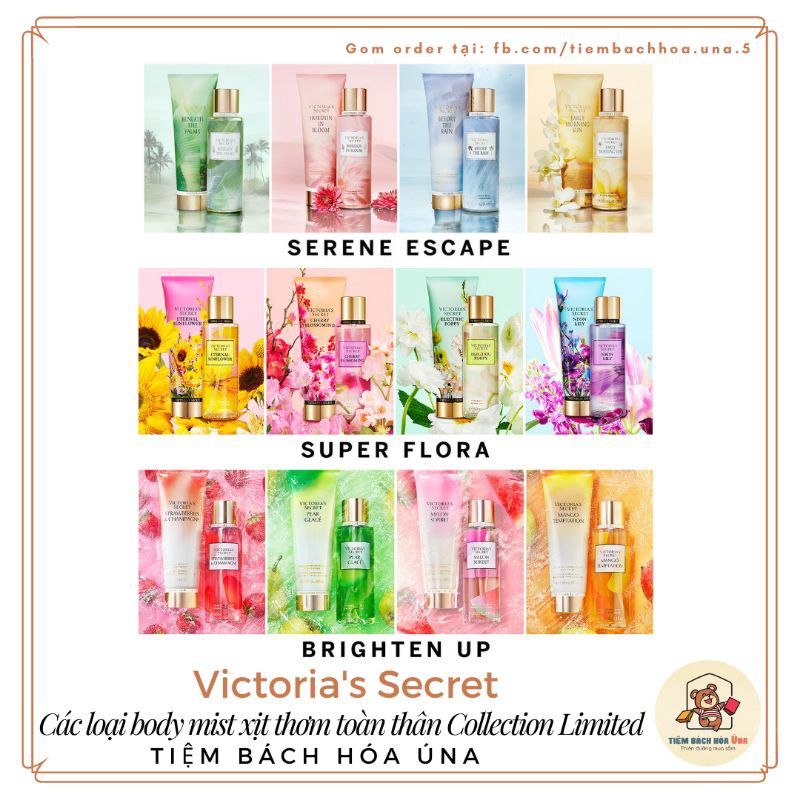 Link 2/2 - Xịt thơm toàn thân Body mist Victoria's Secret LIMITED EDITION: before the rain, beneath the palm