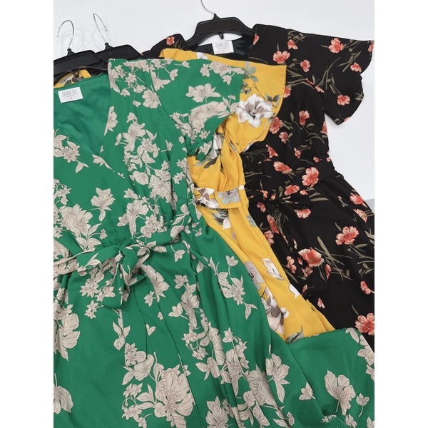 Đầm hoa vạt chéo xuất dư xịn