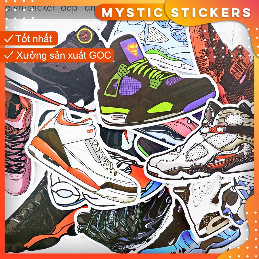 [GIÀY SNEAKER] 100 Sticker chống nước /dán xe laptop mũ bảo hiểm vali...