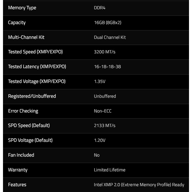 Bộ nhớ trong Ram Gskill Ripjaws V 8GB/16GB DDR4 Bus 3200 cho máy tính - Bảo hành 36 tháng