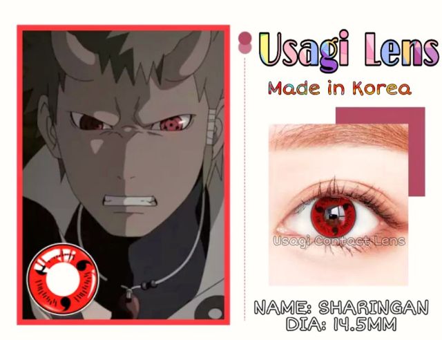 SHARINGAN : lens cosplay : Ib trước khi đặt( Usagi Contaclens)