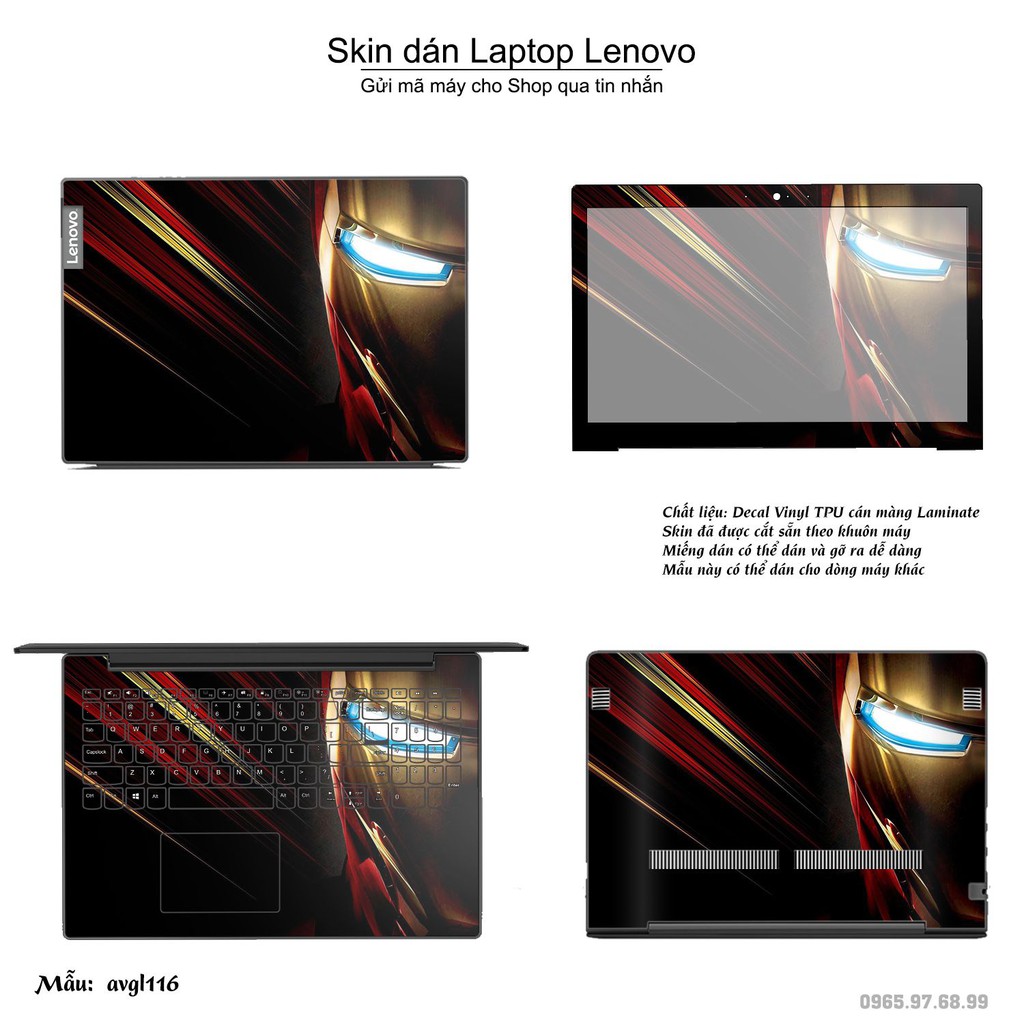 Skin dán Laptop Lenovo in hình Avenger _nhiều mẫu 2 (inbox mã máy cho Shop)