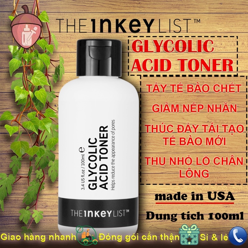 Nước Hoa Hồng The INKEY List Glycolic Acid Liquid Toner 100ml