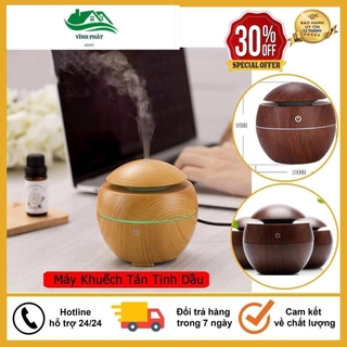 Máy Phun Sương Tạo Độ Âm , Khuếch Tán Tinh Dầu Vân Gỗ , Tặng Kèm Tinh Dầu Xông Phòng Thiên Nhiên